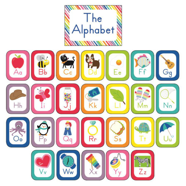schoolgirl style alphabet cards bulletin board alpahbet cards