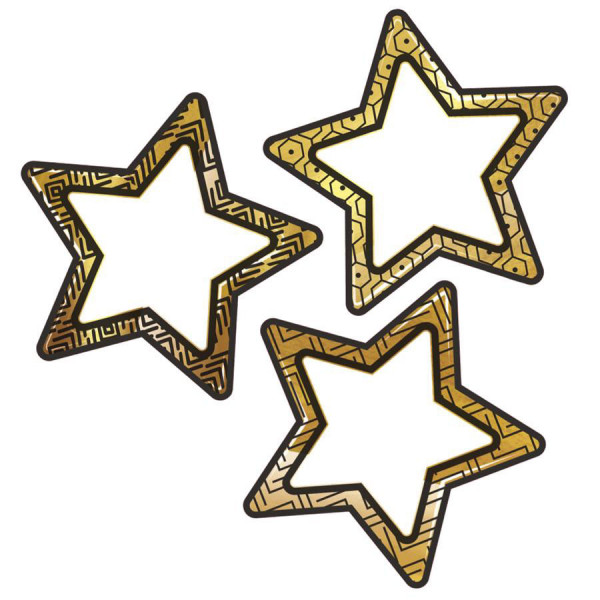 black gold stars cut outs confetti gold colors patterns