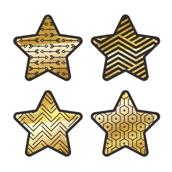 black gold stars cut outs confetti gold colors patterns