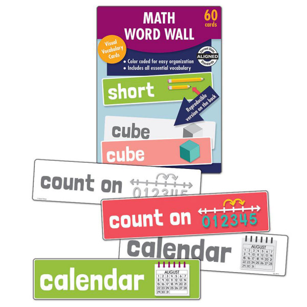 Math Word Wall Learning Cards Kindergarten