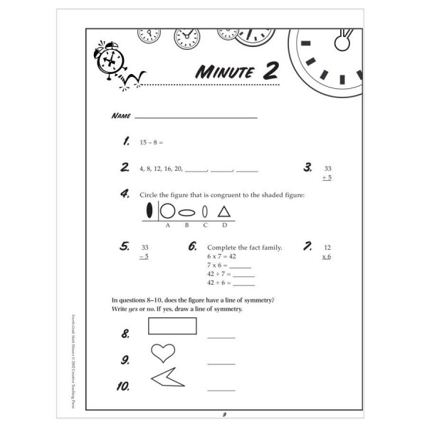 Math Minutes- Fourth Grade