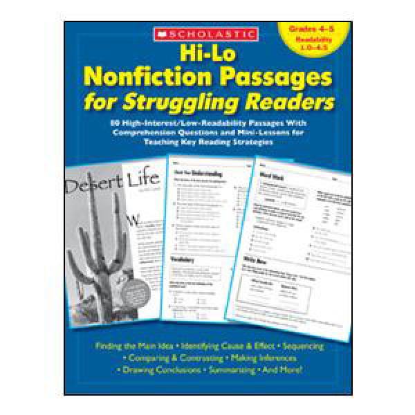 Hi Lo Nonfiction Passages Book Grades 4 5 Reading