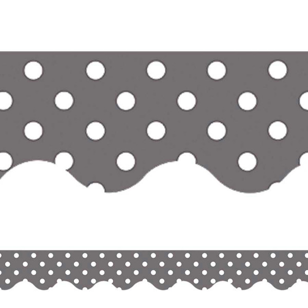 gray polka dots border
