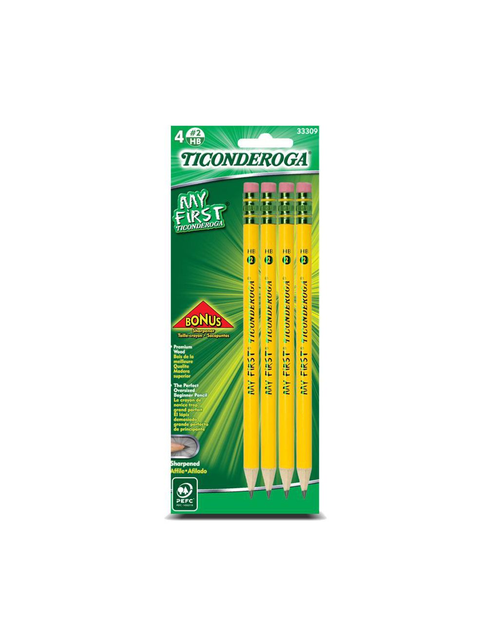 My First Ticonderoga Pencils-4 Count with Sharpene