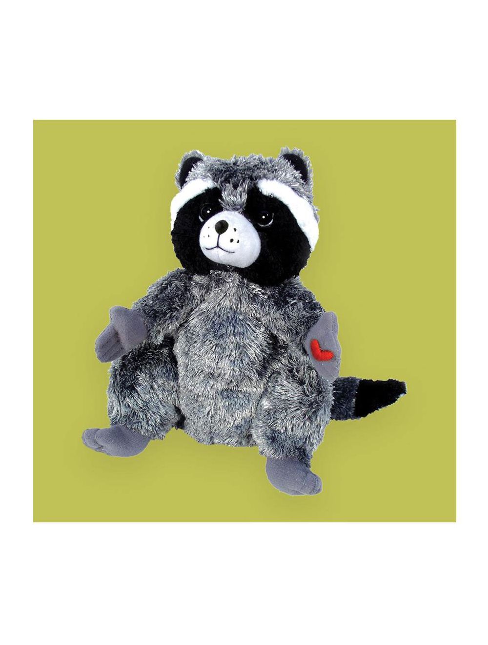 raccoon with stuffed raccoon