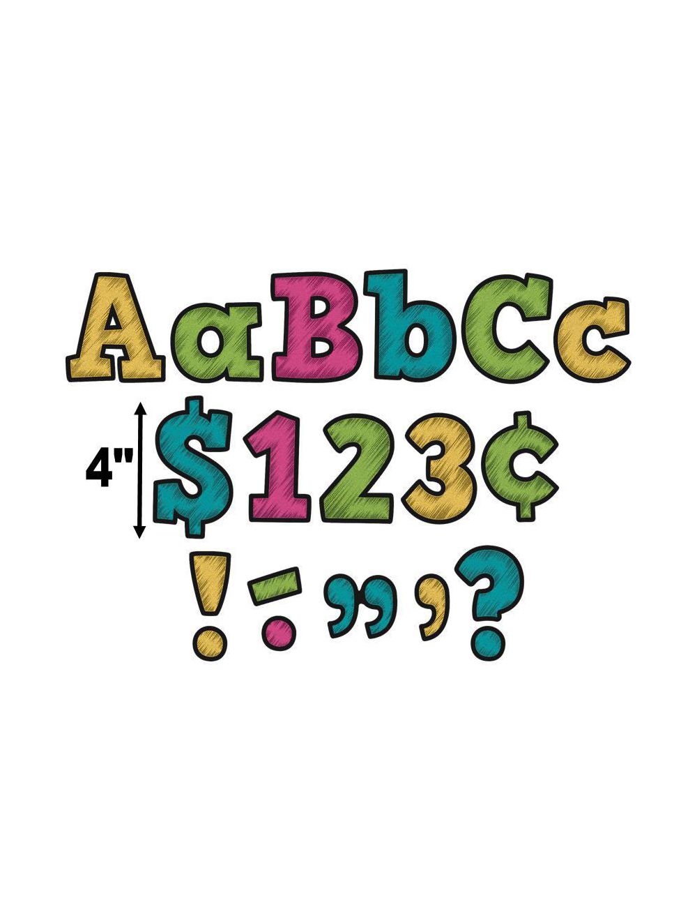 Chalkboard Brights Bold Block 4" Letters Combo Pack Teacher Created Resources TC Chalkboard Brights Bold Block 4" Letters Combo Pack Teacher Created Resources TC