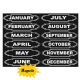 Chalkboard Calendar Months Magnetic Labels