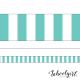 Schoolgirl Style Turquoise Stripe Border
