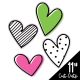 Kind Vibes Doodle Hearts Jumbo Cut-Outs