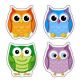 Colorful Owls Shape Stickers