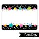 Star Bright Colorful Stars on Black Nametags