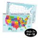 United States Map 2-Sided Dry-Erase Learning Mat