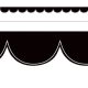 Black with White Scalloped Die-Cut Border