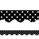 Black Polka Dots Scalloped Border