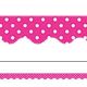 Hot Pink Polka Dots Scalloped Border