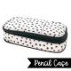 Black Painted Dots on White Pencil Case