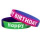 Fancy Happy Birthday Two-Toned Wristbands