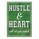 Hustle & Heart Sports Positive Poster