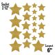 Gold Shimmer Stars Assorted Sizes CutOuts