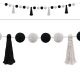 Black & White Pom-Poms & Tassels Garland