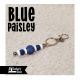 Blue Paisley Beaded Keychain