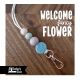 Welcome Fancy Flower Beaded Lanyard