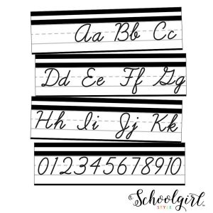 Schoolgirl Style Stylish Cursive Alphabet Line BB