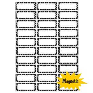 Black & White Dots Magnetic Labels set of 30