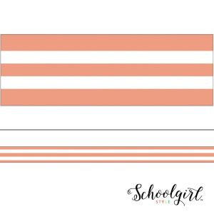 Schoolgirl Style Coral and White Stripes Border