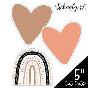 Schoolgirl Style Boho Rainbows & Hearts Cut-Outs
