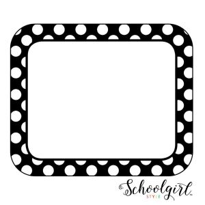Schoolgirl Style Black & White Dot Nametags