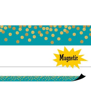 Teal Confetti Magnetic Border