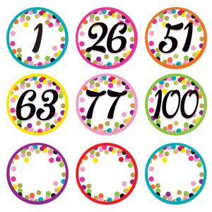 Confetti Number Cards 0-100